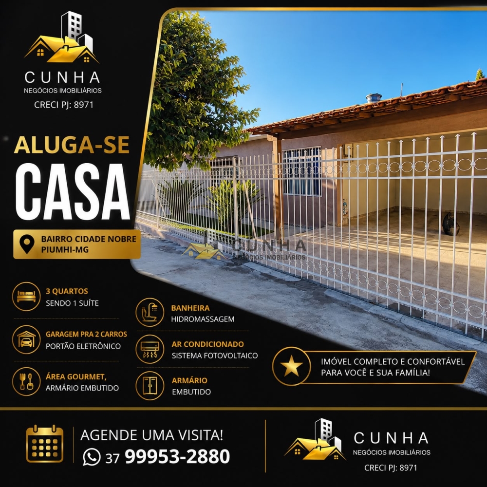 Casa > aluguel > Cidade Nobre - Piumhi MG